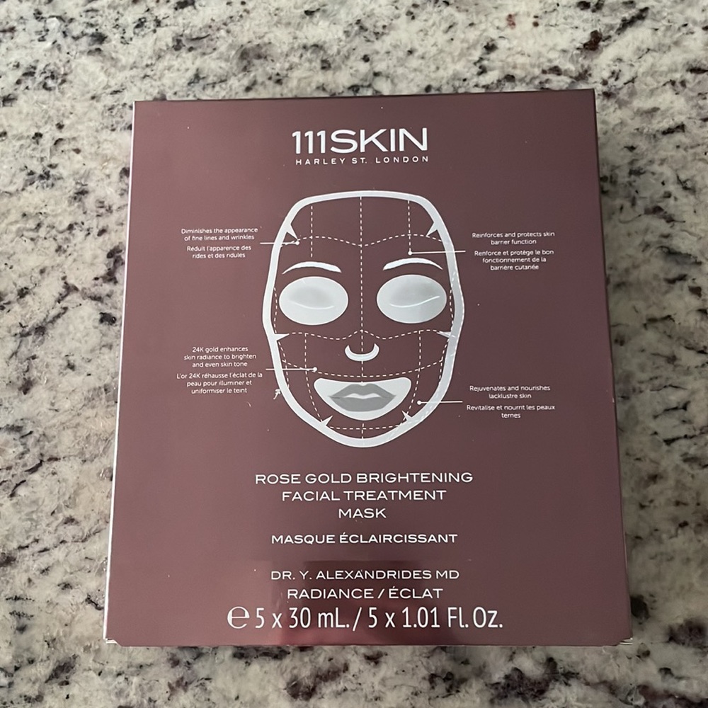 111SKIN Rose Gold Brightening Facial Treatment Masks (5 Pack) - NWT - Picture 4 of 5